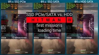 Hitman 3 - SSD PCIe/SATA vs. HDD comparison of first mission's loading time