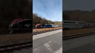 Superliners make Chargers Look Small! Amtrak Honking thru Handley! #train #shorts
