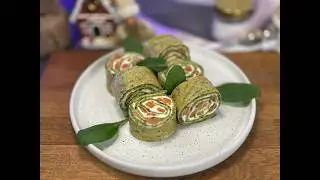 Quick & Tasty New Year Snack: 5-Ingredient Spinach Roll With Salmon!