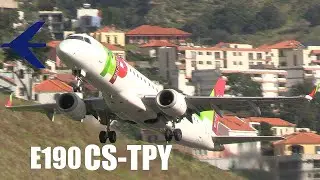 E190 TAP Express landing & takeoff at Madeira Airport