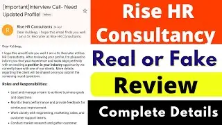 Rise HR Consultancy Real or Fake | Rise HR Consultancy Review | Rise HR Consultancy Jobs Reality