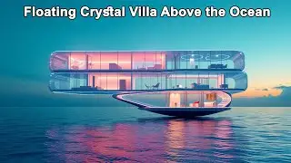 Floating Crystal Villa Above the Ocean | 30-Minute Futuristic Ambient Loop