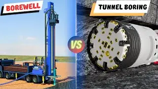 How Mega Drilling Machines Work | DTH Borewell vs Tunnel Boring Machine vs Euro Tunnel