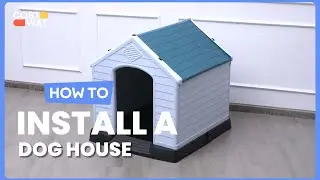 How to Install the Dog House Made of Plastic with Ventilation System | PS7065 #costway #howto