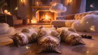 Sleeping Cats Cozy Fireplace ✨🐱 Sweet Dreams for Mind & Body