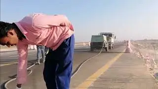 Road Marking Activity, Drilling for Cat eye installation