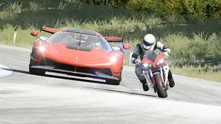 Yamaha R1 vs Koenigesegg Jesko vs Mercedes-Benz Vision GT at Old SPA