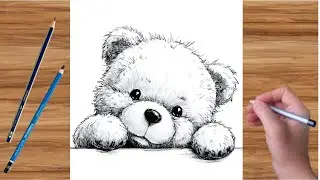 How to Draw a Cute Teddy Bear | Easy Love Bear Sketch