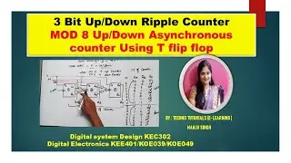 3 bit Up/Down Ripple Counter | 3 Bit Asynchronous Up/Down Counter | Mod 8 Ripple Up/Down Counter