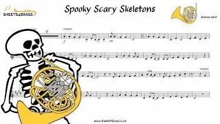 Spooky Scary Skeletons | French Horn Solo with Sheet Music and Play Along