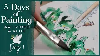 🕊 5 Days of Painting - DAY 1 - Mourning Dove & Vlog