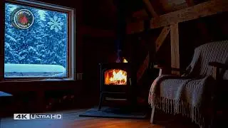 Cozy Snowy Cabin | Roaring Fireplace & Peaceful Snowfall 4K &ndash; 10 Hour Sleep Aid