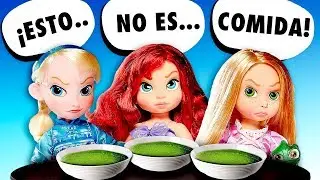 😡 &iexcl;A Rapunzel, la Sirenita y Elsa beb&eacute;s no les gusta el comedor de la escuela! │ Princesas Disney!