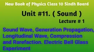 Sound wave, Generation, Propagation, Longitudinal Wave, Compression and Rarefaction, Electric Bell.