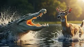 Crocodile Attacks Deer Near USA City Roadside | Shocking Rescue Caught on Camera