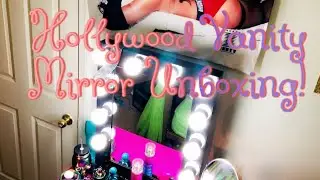 AMAZON HOLLYWOOD MIRROR UNBOXING// PINK VANITY SET UP!
