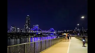 Brisbane River Walk Night Tour - 4K