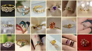 Beautiful pretty engagement/party wear gold rings collection