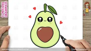 How to Draw a Cute Avocado Easy for Kids
