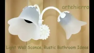 Light Wall Sconce, Rustic Bathroom Ideas of country cottage