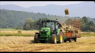 John Deere Tractor Baling Hay