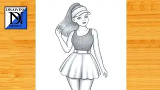 How to draw a Girl Sporty + Fashion Look || Pencil sketch for beginner || Girl drawing || Drawing