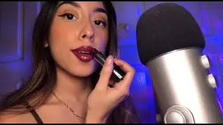 ASMR Lipstick Try on (Mouth Sounds/ Kisses)