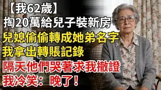 我62歲，掏20萬給兒子裝新房，兒媳偷偷轉成她弟名字，我拿出轉帳記錄，隔天他們哭著求我撤證！#晚年生活#人生智慧#家庭關係#親子教育#情感故事