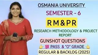 RM&PR || RESEARCH METHODOLOGY & PROJECT REPORT || IMPORTANT QUESTIONS 💯 PASS ||@shivanipallela