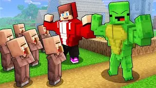 JJ and Mikey Became Strongest Bodybuilder to Troll Villagers in Minecraft (Maizen)