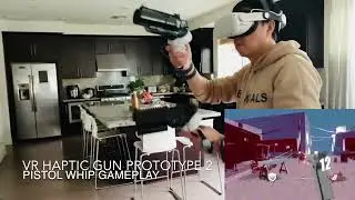 DIY VR Haptic Gun Prototype 2 NEW Gun Design - Pistol Whip Gameplay