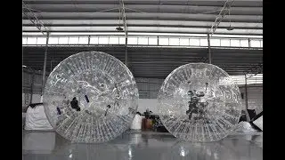 Best quality 3m dia. 1.0mm TPU white rope inside inflatable zorb ball for zorb race track