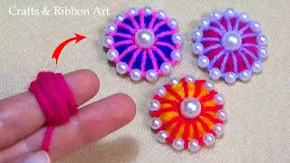 Amazing Woolen Flower Making Ideas with Finger - Hand Embroidery Trick - Sewing Hack - Yarn Flowers