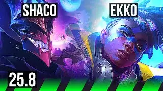 SHACO vs EKKO (JGL) | 6/0/7, Dominating | KR Diamond | 25.8