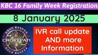 KBC 16 Family Week IVR Call Update| KBC Family week IVR Call Recording | KBC Family Week Update #kbc