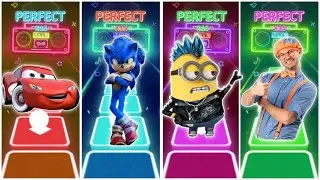McQueen vs Sonic vs Minions vs Blippi in Tiles Hop EDM Rush🎶