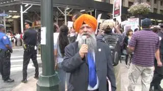 Anti Modi Protest @ Madison Square Garden NY. Dr Amarjit Singh Sep 28th 2014.