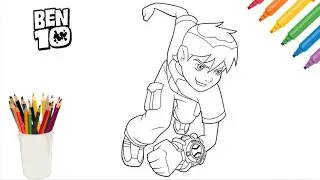 How to color Ben Ten | Markers and pencil color| Ben Ten Coloring | Tutorial #benten