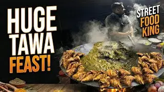 Making Of Huge Tawa Feast | Unique Street Food | Chicken Curry | Special Chicken | चिकन करी