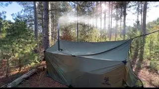 Hot Tent Camping Alone in Woods - OneTigris Tegimen Tent