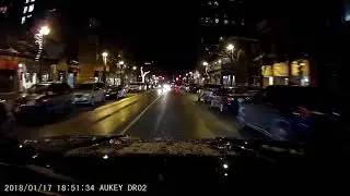 AUKEY DR02 1080p Dash Cam - Night Time Video Review