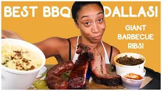 GIANT RIBS, BRISKET & SAUSAGE MUKBANG! TRYING THE BEST BBQ IN DALLAS FOR THE FIRST TIME