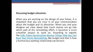 A.W. Puma Construction How Work On Positive Client-Designer Relationship Working Remodeling Project