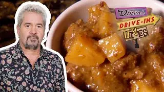 Guy Tries SLAMMIN’ Steak & Stew at Fred’s Texas Cafe | Diners, Drive-Ins and Dives | Food Network