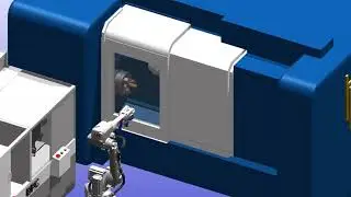 Realtime360 Robotics Solution: Machine Tending Computer Numeric Control (CNC) Simulation