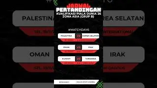 JADWAL PERTANDINGAN KUALIFIKASI PIALA DUNIA 2026 ZONA ASIA GRUP B #matchday6 #week6