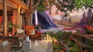 Beautiful Spring Waterfall view in Spring Day Ambience | Water and Bird Sounds for Relax
