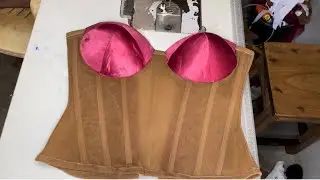 Detailed How to draft and cut a transparent corset part1 /Dartless corset pattern and cutting