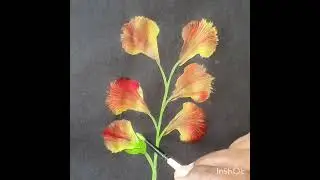 One Stroke Floral Art on Black Background | Detailed Acrylic Painting for Beginners