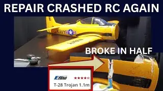 CRASHED E-FLITE RC PLANE TOTALED 2 TIMES REPAIR AGAIN